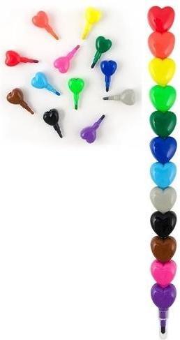 Produktbild Ooly Heart to Heart To Heart Wachs-Set in Herzform, stapelbar, 12 Farben