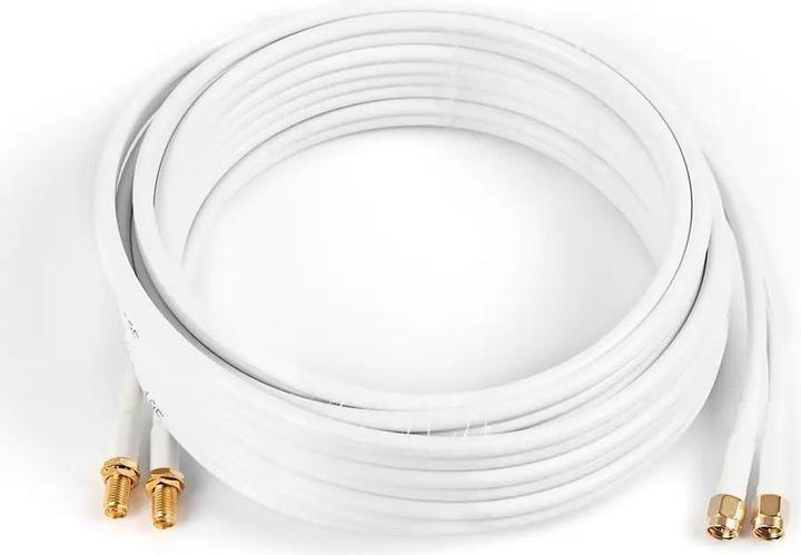 Image du produit Poynting Accessoires d'antenne - Câble - A-CAB-144 - 5mTwin Pair HDF195 - SMA (M) to SMA (F) - white - (Câble d'antenne)