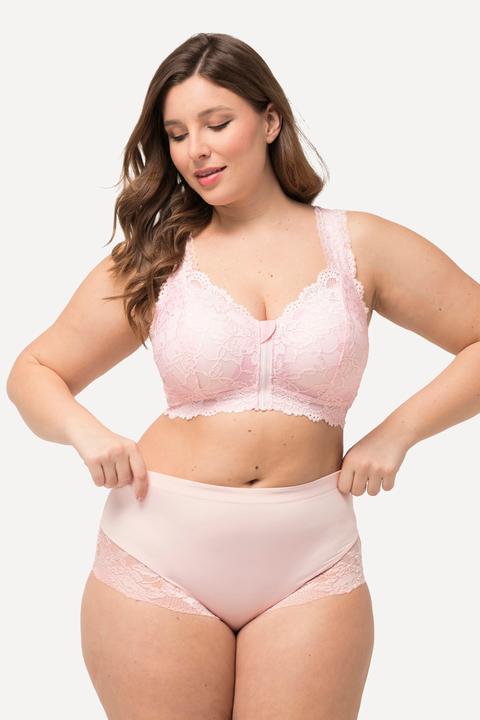 Actual product image Ulla Popken Lace Detail Stretch Microfiber High Rise Panty (58)
