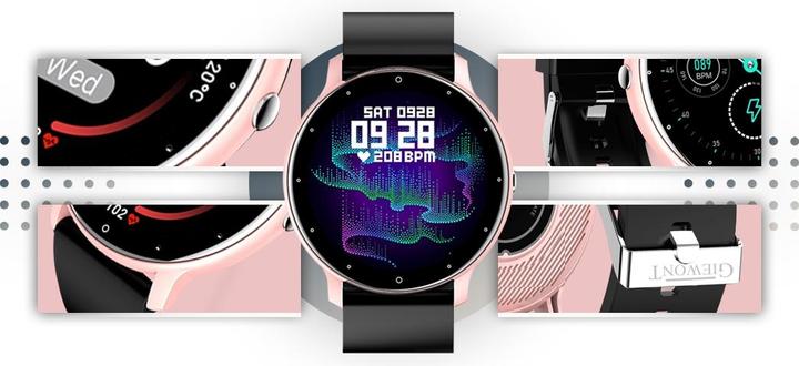 Produktbild Giewont GW120-3 Roségold-Schwarze Smartwatch
