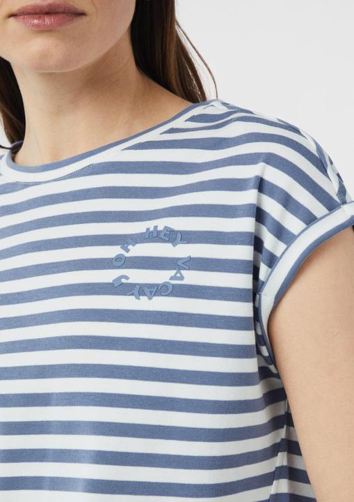 Immagine prodotto Comma T-Shirt Gestreiftes Baumwoll-T-Shirt mit überschnittenen Schultern (46)