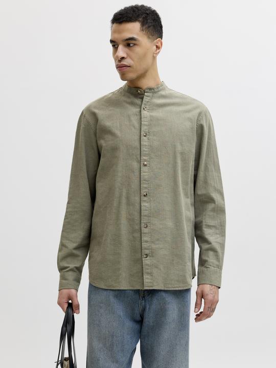 Actual product image Jack & Jones Jjesummer Linen Blend Band Shirt L/S Sn (XL)