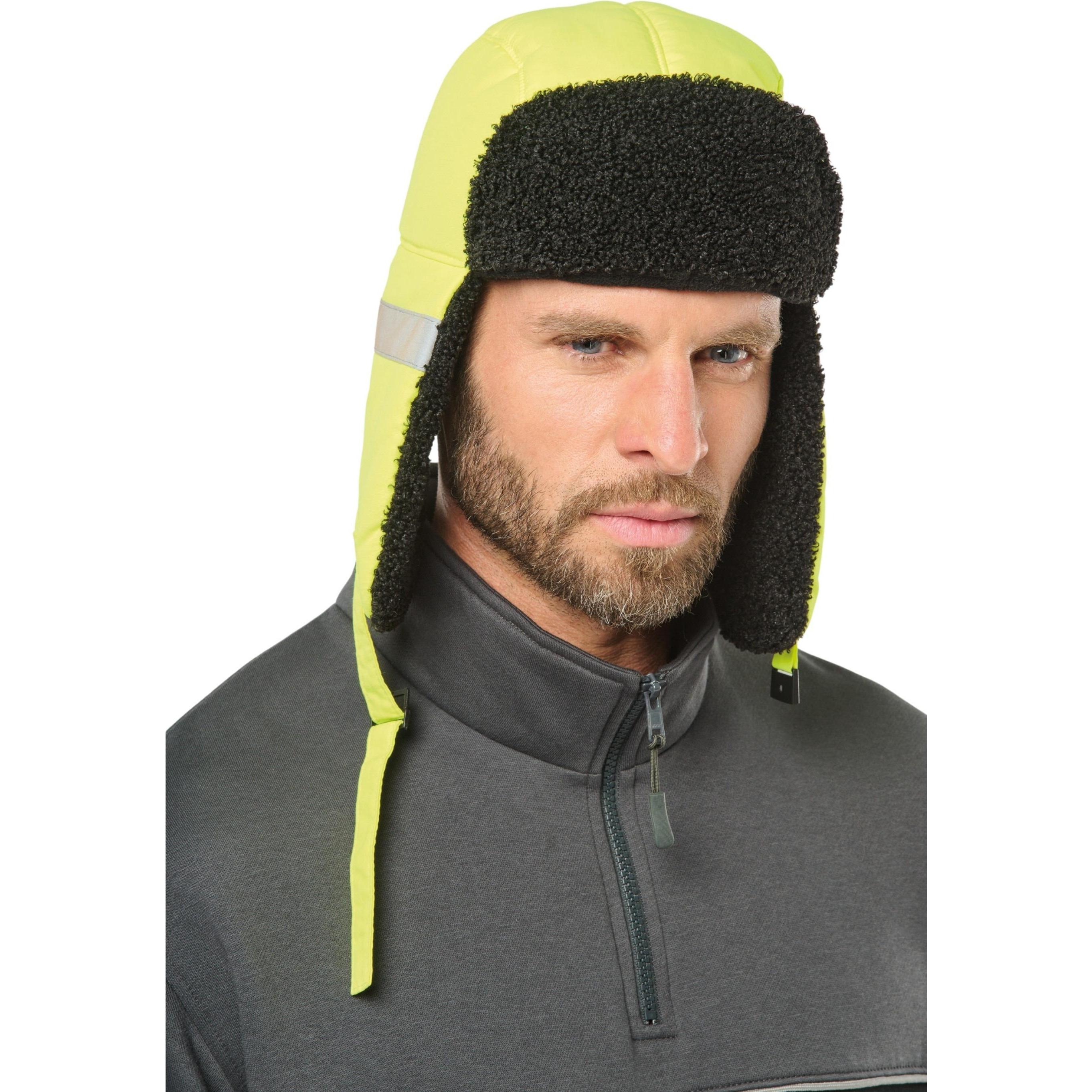 Kariban, Herren, Mütze, Gepolsterte Mütze mit Ohrenklappen, Gelb