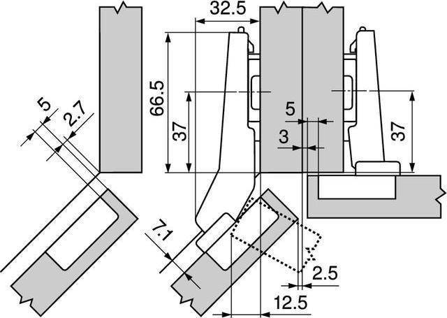 Immagine prodotto Blum 79B3558 NI cern.angolo BM 45° II avvi.