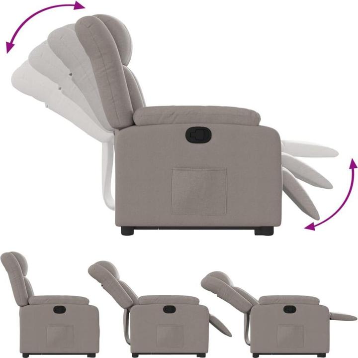 Actual product image vidaXL Relaxing armchair Stand-up aid armchair TV armchair Reclining armchair Taupe fabric