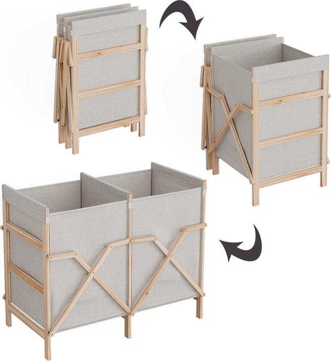 Produktbild Vicco Badschrank für Wäsche Bruno, Beige, 80 x 64 cm mit 2 Fächern