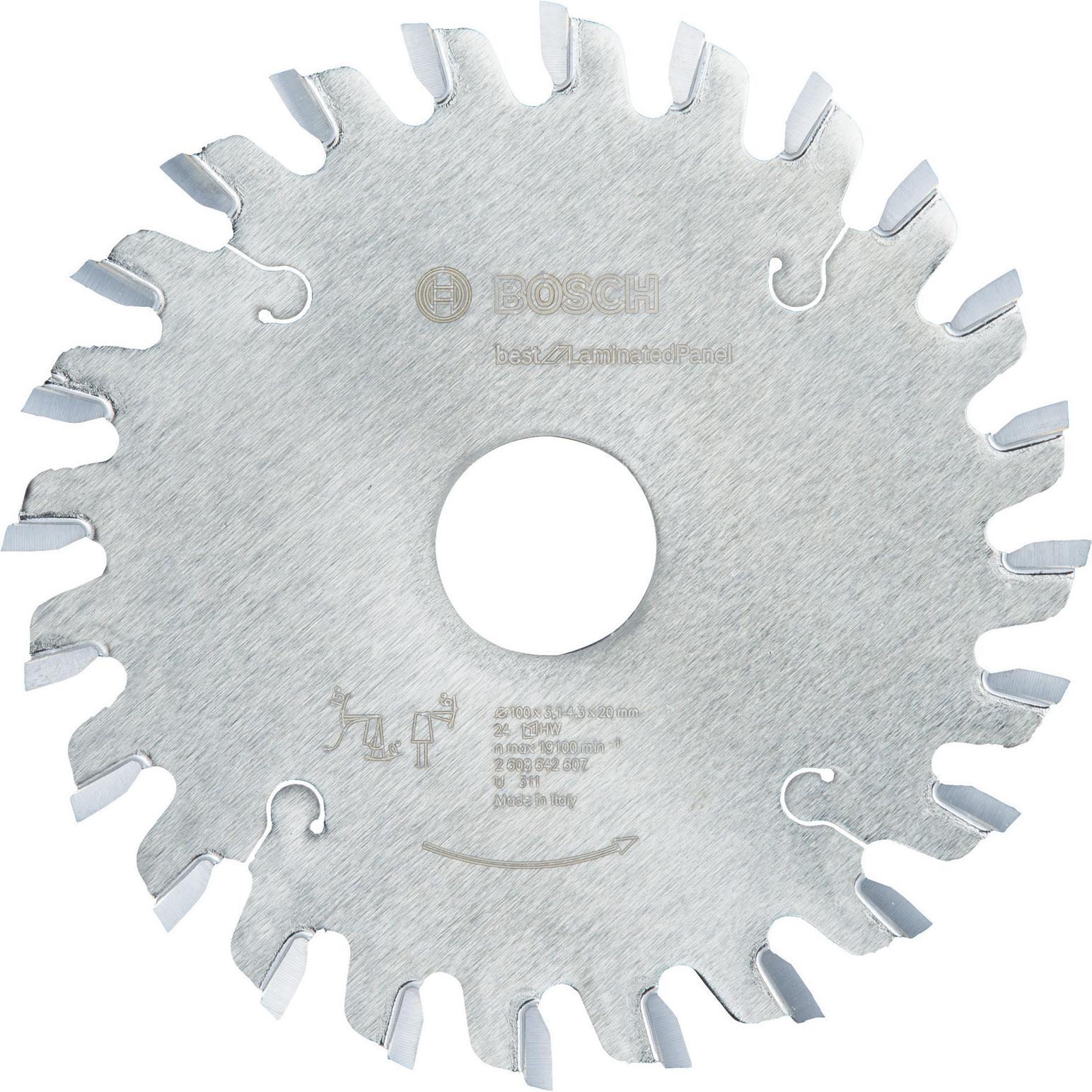 Bosch Professional Zubehör, Sägeblatt, Vorritzblatt konisch, Best for Laminated Panel, 100 x 20 x 2,2 mm, 24