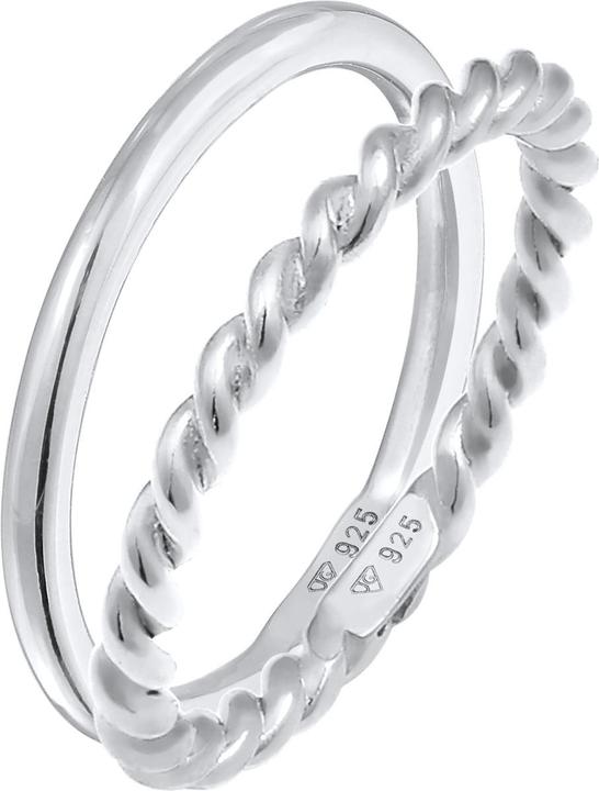 Produktbild Elli Ring Basic Twisted 2er Set 925 Silber (54, 925 Silber)