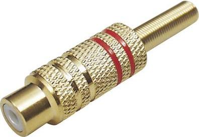 Actual product image Tru Components Cinch connector Coupling, straight Number of poles: 2 Mono Black 1 pc.