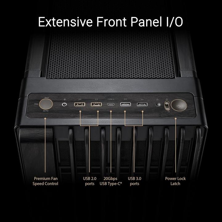 Actual product image ASUS Case PROART PA602 WOOD METAL PWM BLACK (Mini-DTX, ATX, Mini-ITX, mATX, DTX)