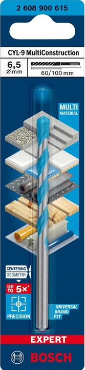 Actual product image Bosch Professional Zubehör Expert CYL-9 MultiConstruction drill, 6.5 x 60 x100 mm, d 5.5 mm (6.5 mm)