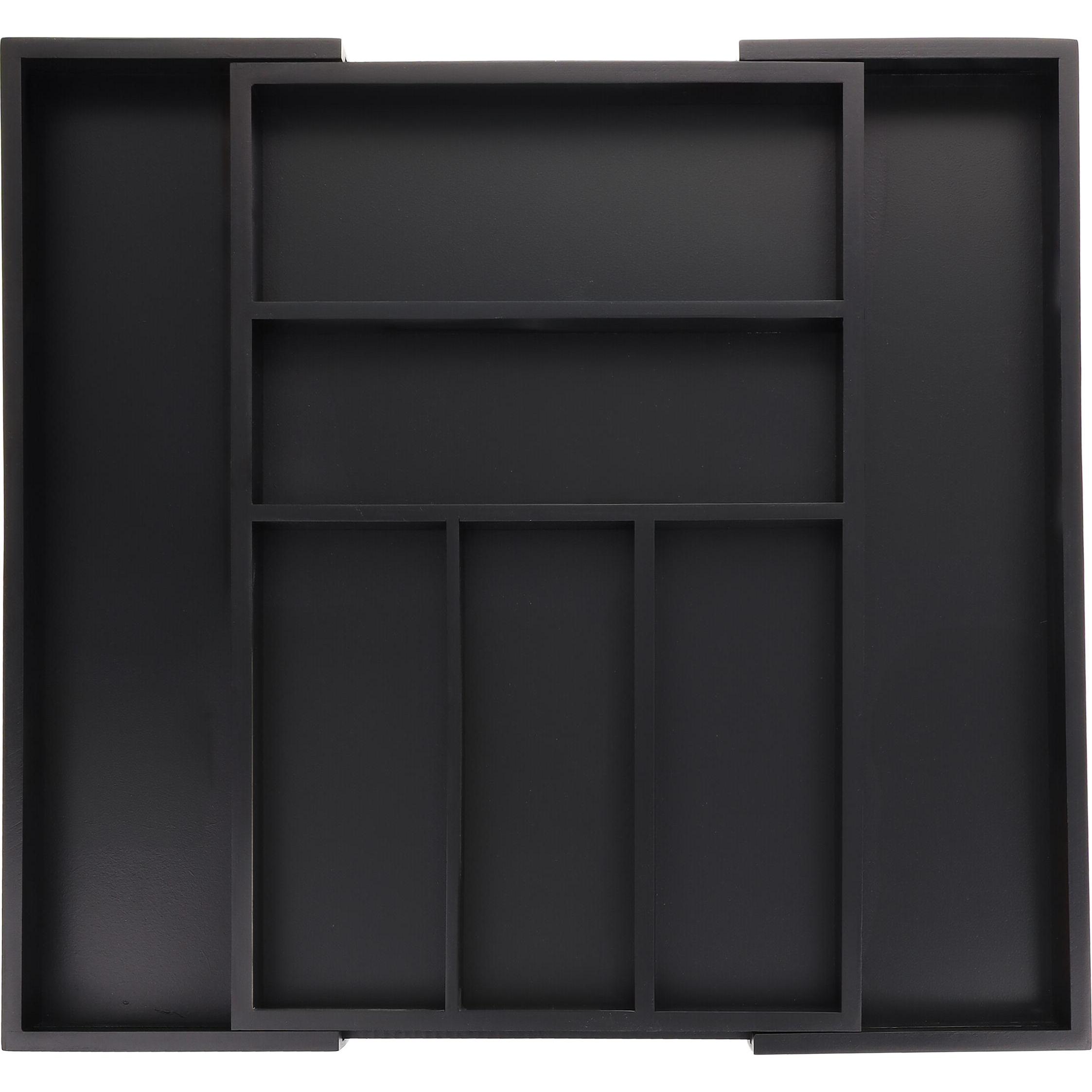 Relaxdays Besteckkasten, Besteckkasten, Schwarz