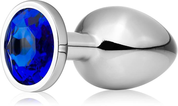 Actual product image Secret play Metal anal plug with diamond stopper (blue)