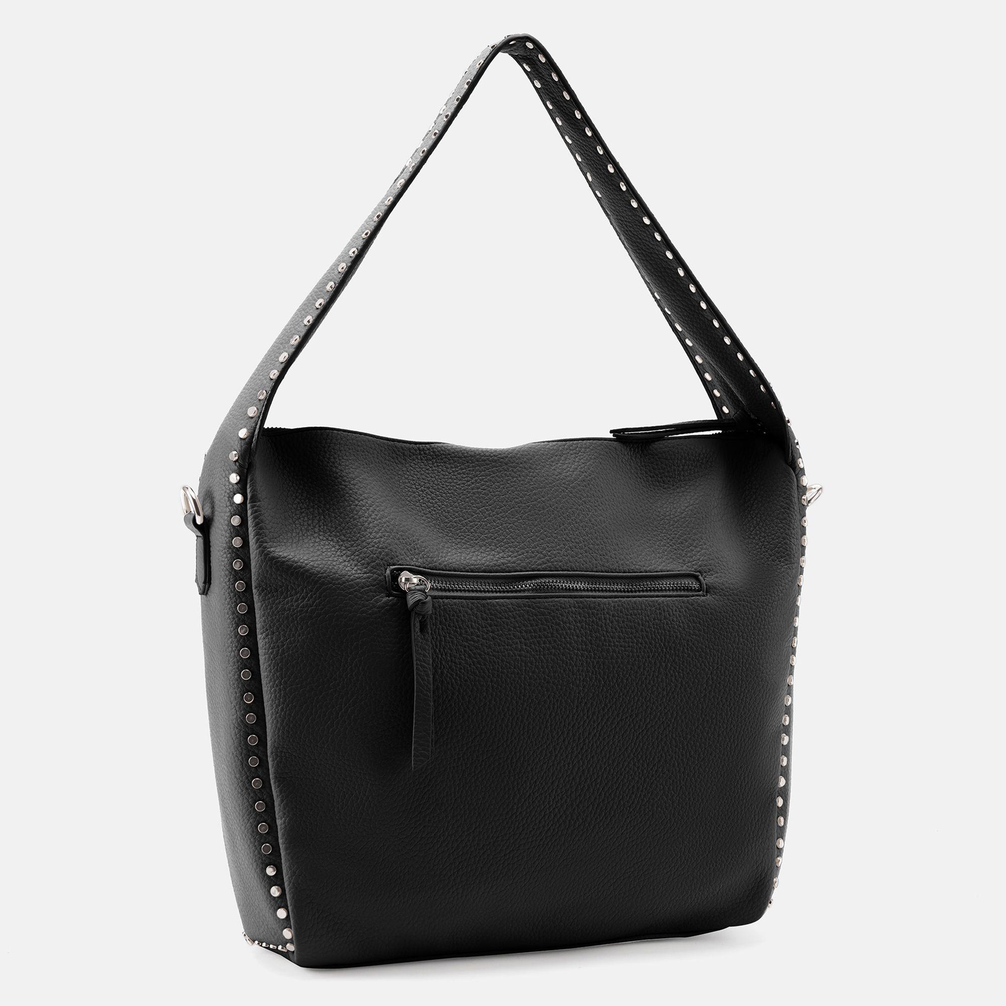 FredsBruder, Handtasche, Feel Wild Schultertasche Leder 32 cm, Schwarz