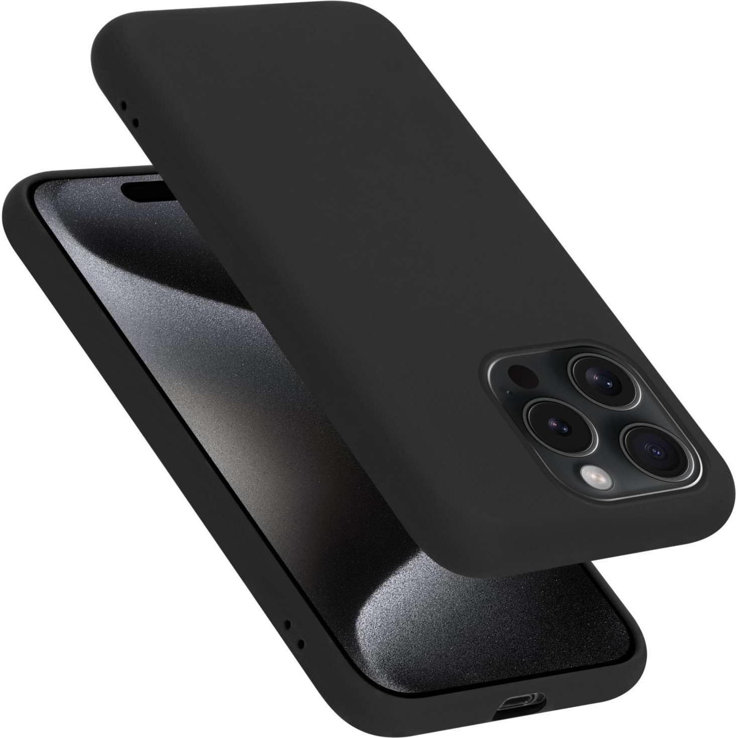 Cadorabo Hülle für Apple iPhone 15 PRO TPU im Liquid Case Design (Apple iPhone 15 Pro), Smartphone Hülle, Schwarz