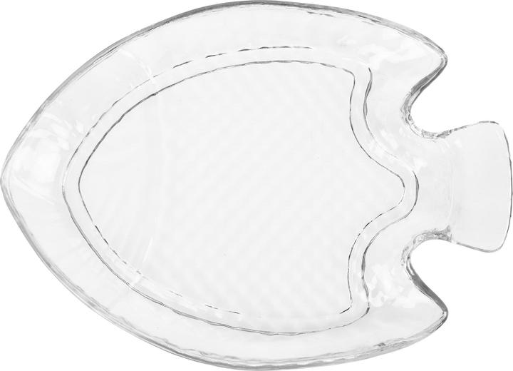 Glasi Hergiswil Servierplatte Fischschale Capri, 300x220 mm, Transparent