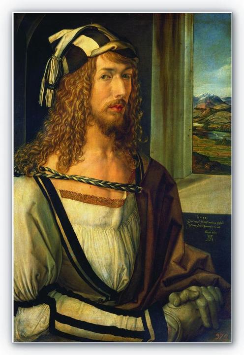 Image du produit Trenddeko Dürer - Autoportrait avec paysage (30 x 45 cm)