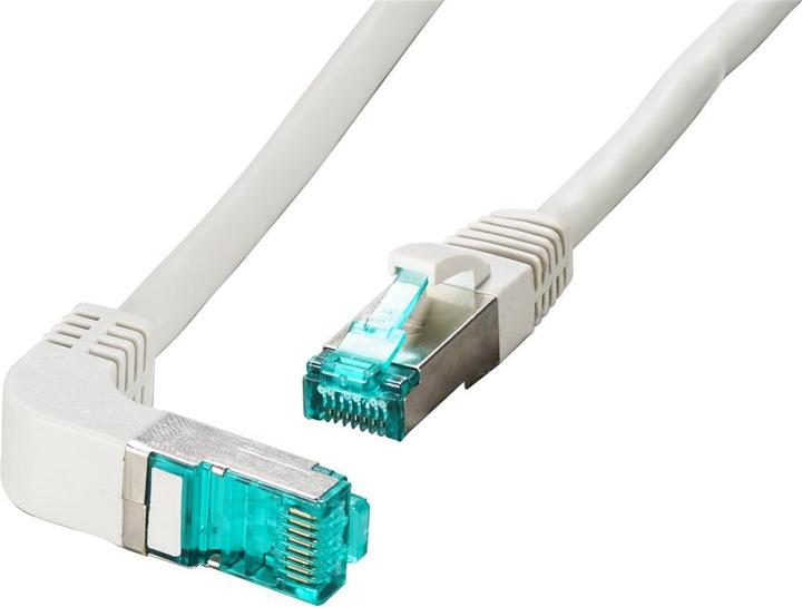 Produktbild EFB Elektronik RJ45 Patchkabel S/FTP, Cat.6A, LSZH, einseitig 90° gewinkelt, 1m, grau (S/FTP, CAT6a, 1 m)