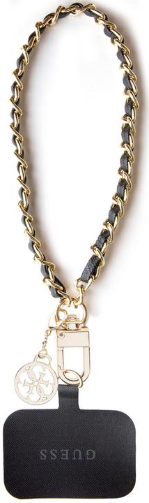 Image du produit Guess GUOUCHSAMC4K Universal Hand Strap czarny/black Saffiano Chain 4G Charm
