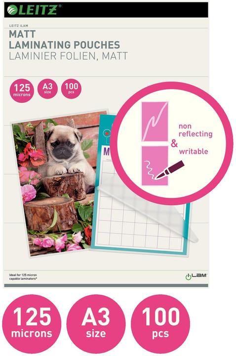 Produktbild Leitz iLAM Heisslaminierfolien matt A3 (A3, 100 Stk., 125 µm)