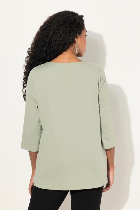 Produktbild Ulla Popken Shirt, A-Linie, verzierter Rundhalsausschnitt, 3/4-Arm (54)