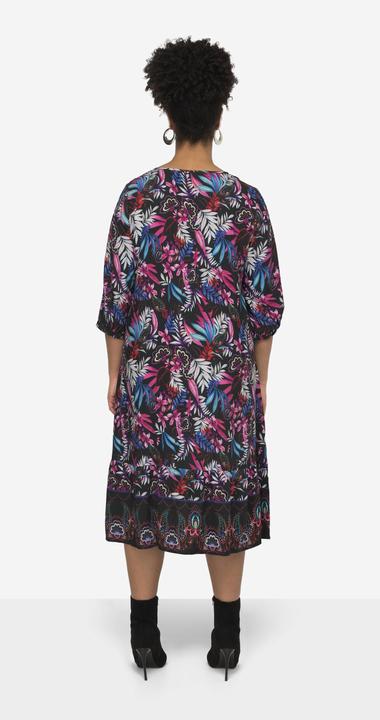 Produktbild Miamoda Kleid, A-Line, Alloverdruck, V-Ausschnitt, 3/4-Ärmel (56)