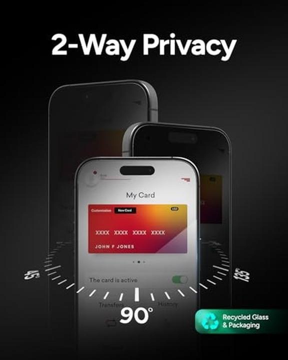 Actual product image Zagg InvisibleShield Glass Elite Privacy Apple iPhone 16/15 Screen (1 pcs., Apple iPhone 15, Apple iPhone 16)
