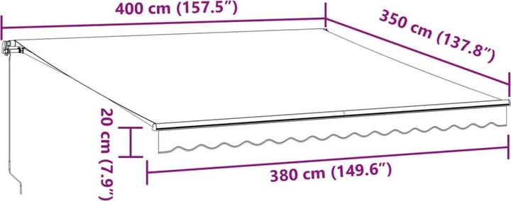 Produktbild vidaXL Einziehbare Markise (3.50 m)