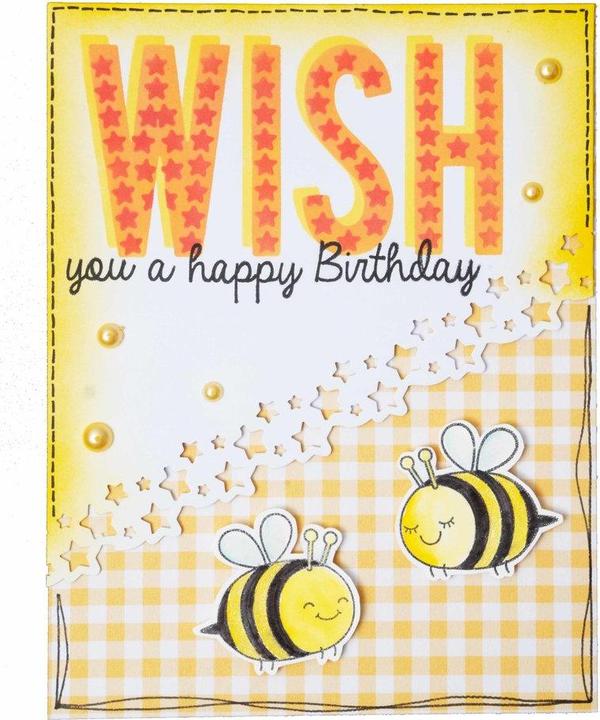 Actual product image Studio Light Mask & Stamp Wish sentiments Essentials