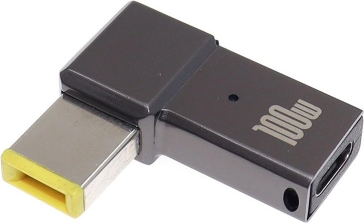 Actual product image PowerGuard USB-C to Lenovo Square Notebook Charger Adapter (10.5 x 4.2mm) (100 W)