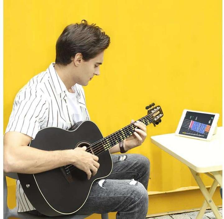 Actual product image Popu Music Westerngitarre Poputar T2 (Western guitar, Acrylonitrile butadiene styrene (ABS) (fingerboard material), Mahogany (rear material), Mahogany (side material), Rosewood (bridge material), Spruce (top))