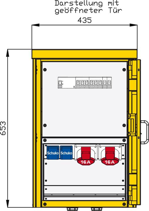 Walther Werke WAL 8AP43530 Surface-mounted distributor in stainless steel (4 x, CEE 16/5)