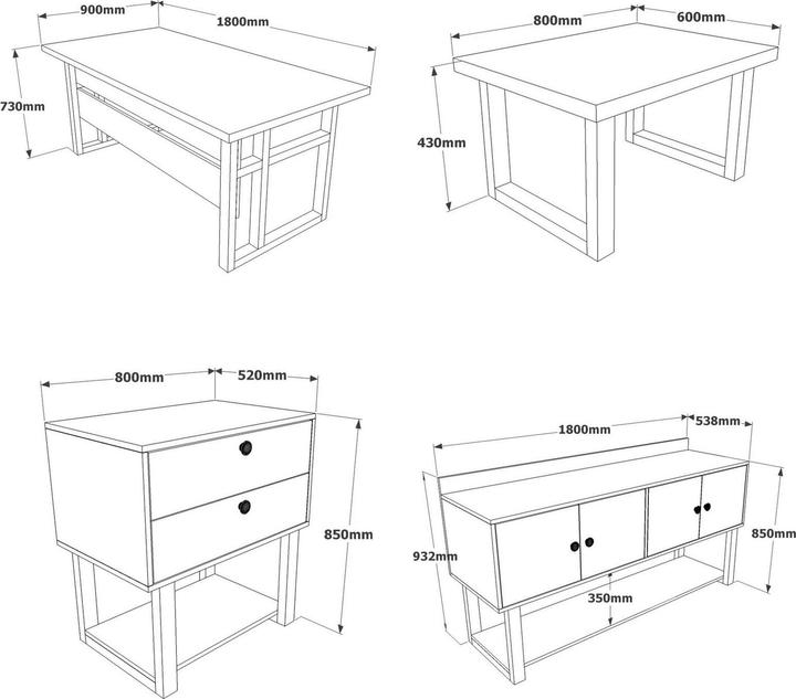 Immagine prodotto Skye Decor Remzi (180 x 73 x 90 cm)