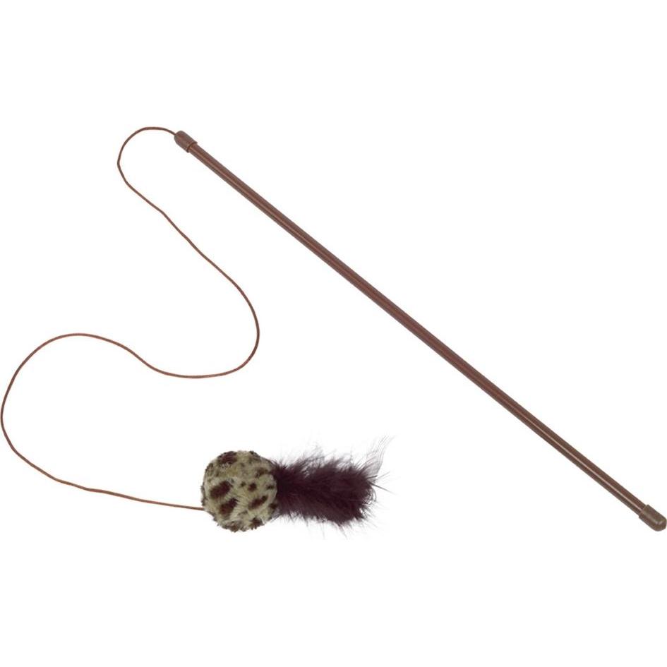 Nobby Angel mit Rasselball mit Federn, Katzenspielzeug