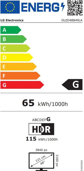 Energie-Label LG OLED48B49LA Ultra HD HDR OLED-TV 48 (121 cm) (48", B4, OLED, 4K)