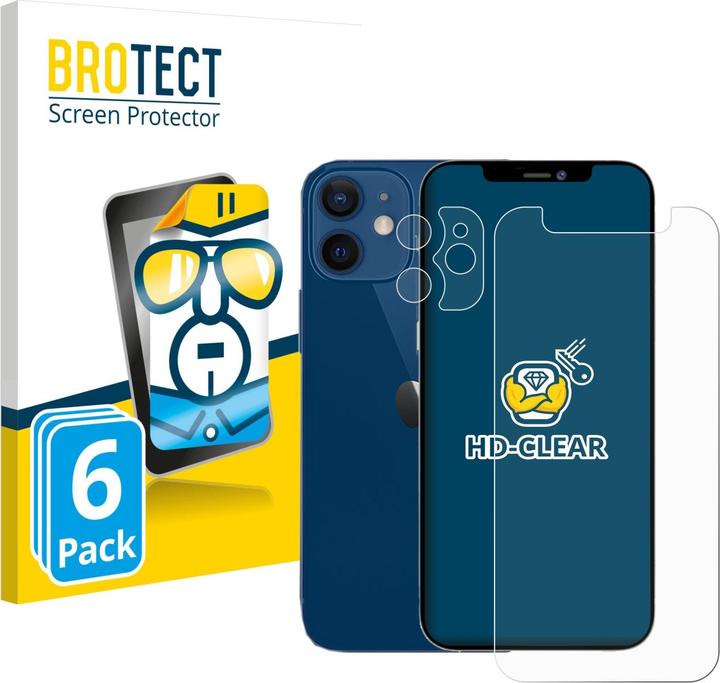 Produktbild BROTECT Schutzfolie Displayschutz Displayschutzfolie Folie Klar Transparent (6 Stück, Apple iPhone 12 mini)