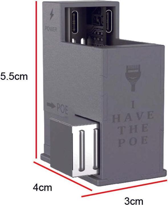 Produktbild Extralink AT-USBC-JB-V3 PoE zu USB-C Konverter 25W 10/100 Mbps