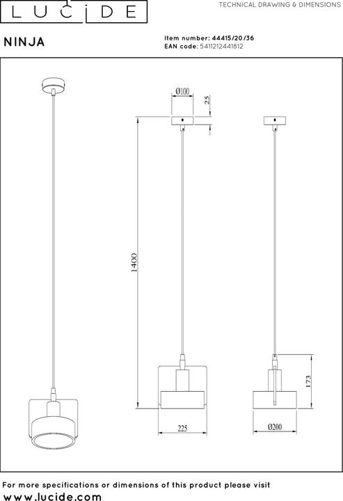Actual product image Lucide Ninja (E27)