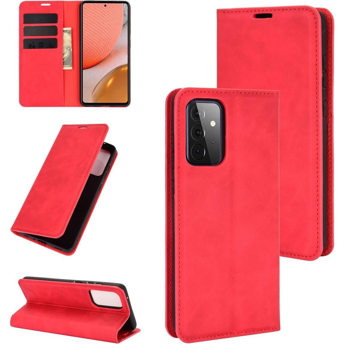 Thumbnail - König Design Hülle Handy Schutz für Samsung Galaxy A72 5G Case Cover Tasche Etuis Bumper Rot (Samsung Galaxy A72 5G), Sm...