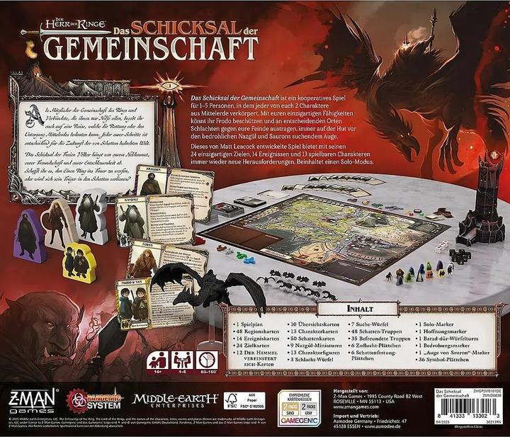 Actual product image Z-Man Games Der Herr der Ringe: Das Schicksal der Gemeinschaft (German, 1 - 5 Players)