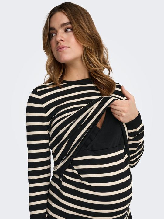 Produktbild Only Maternity Normal geschnitten Rundhals Maternity Gerippte Ärmelbündchen Eingesetzte Ärmel Kurzes Kleid (XL)