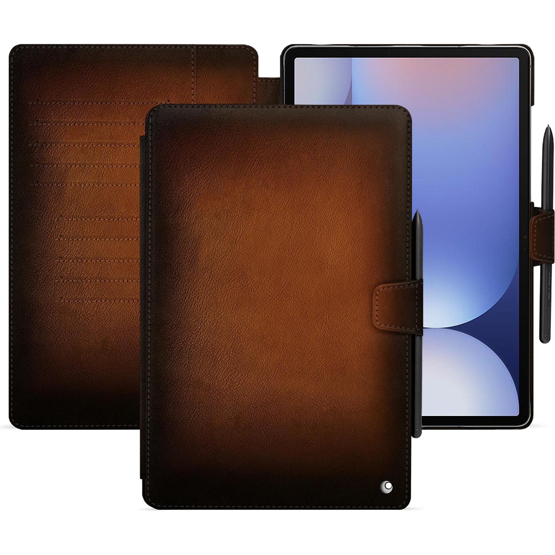 Noreve Lederschutzhülle für Samsung Galaxy Tab S10+ (Galaxy Tab S10+), Tablet Hülle, Braun
