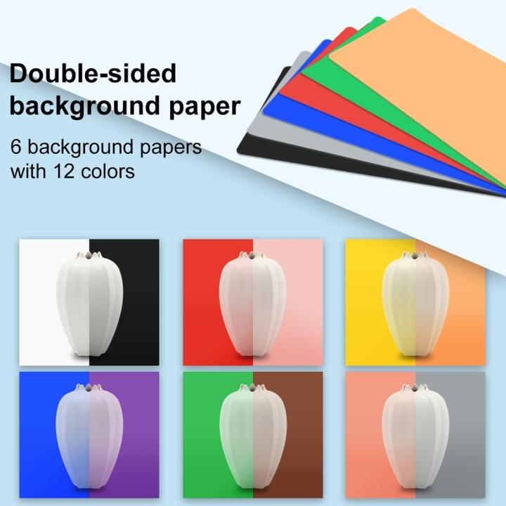 Produktbild Puluz 25cm Folding Portable 3 Modes Ring Light Shooting Tent Box + 6 Dual-side Color Backdrops (Black) (Aufnahmebox)