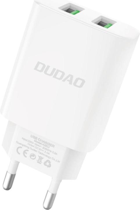 Produktbild Dudao EU charger 2 x USB 2.4A 5V DC white (12 W)