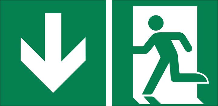 Neutralware Cartello per uscita di emergenza Dimensioni: 30 x 15 cm (L x A) Denominazione del motivo: Uscita di