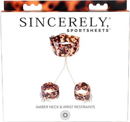 Actual product image Sportsheets Sincerely Amber Neck & Wrist Restraint