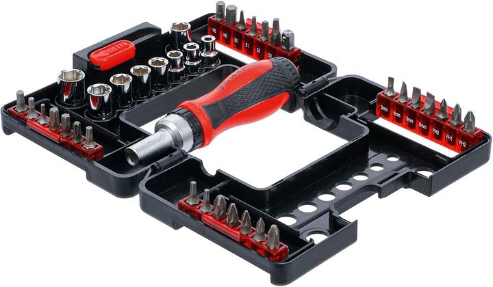 Actual product image BGS Bit / Socket Set with Ratchet Spinner Handle for Bits, reversible 38 pcs. (Allen screw)
