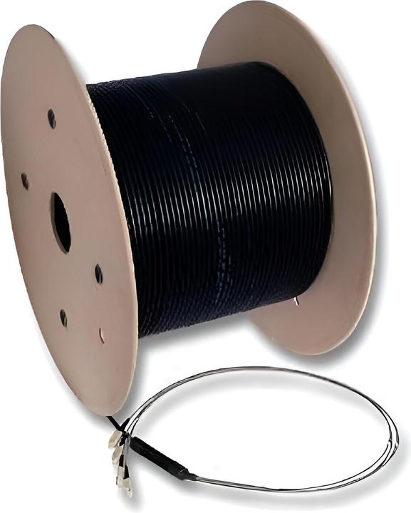 Produktbild Dinic LWL Outdoor-Kabel OM4, 50µ, LC/LC Stecker 4G, U-DQ(ZN)BH, 4 Fasern, schwarz, 50m (50 m)