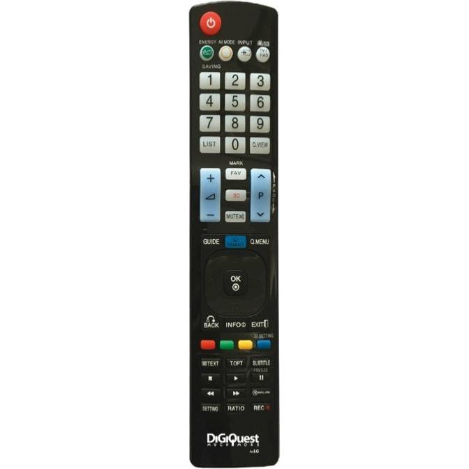 Digiquest TLC102 IR-Fernbedienungstasten für Fernseher (Universal Fernbedienung), Fernbedienung, Schwarz