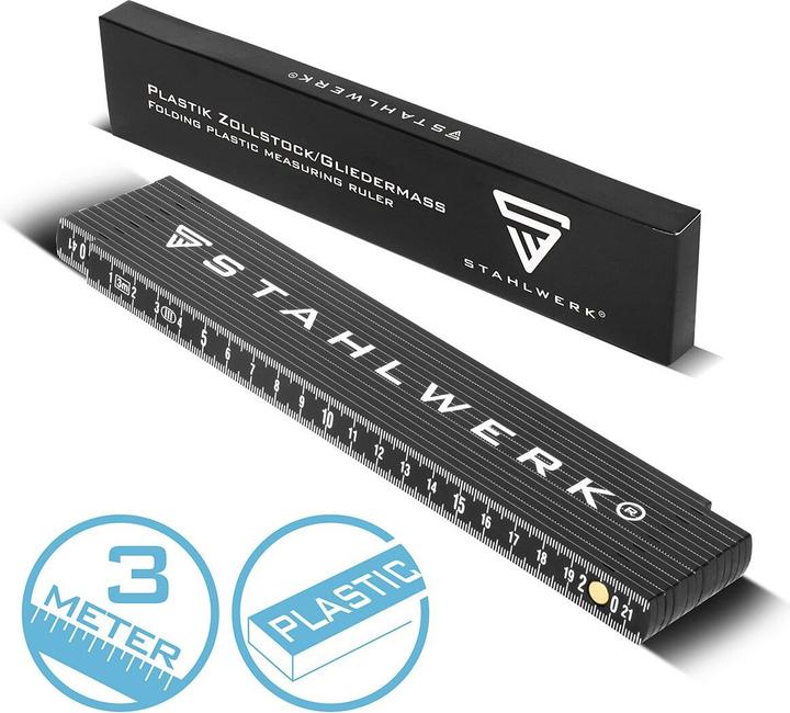 Actual product image Stahlwerk Folding rule 3 meter precise plastic folding rule metric digits